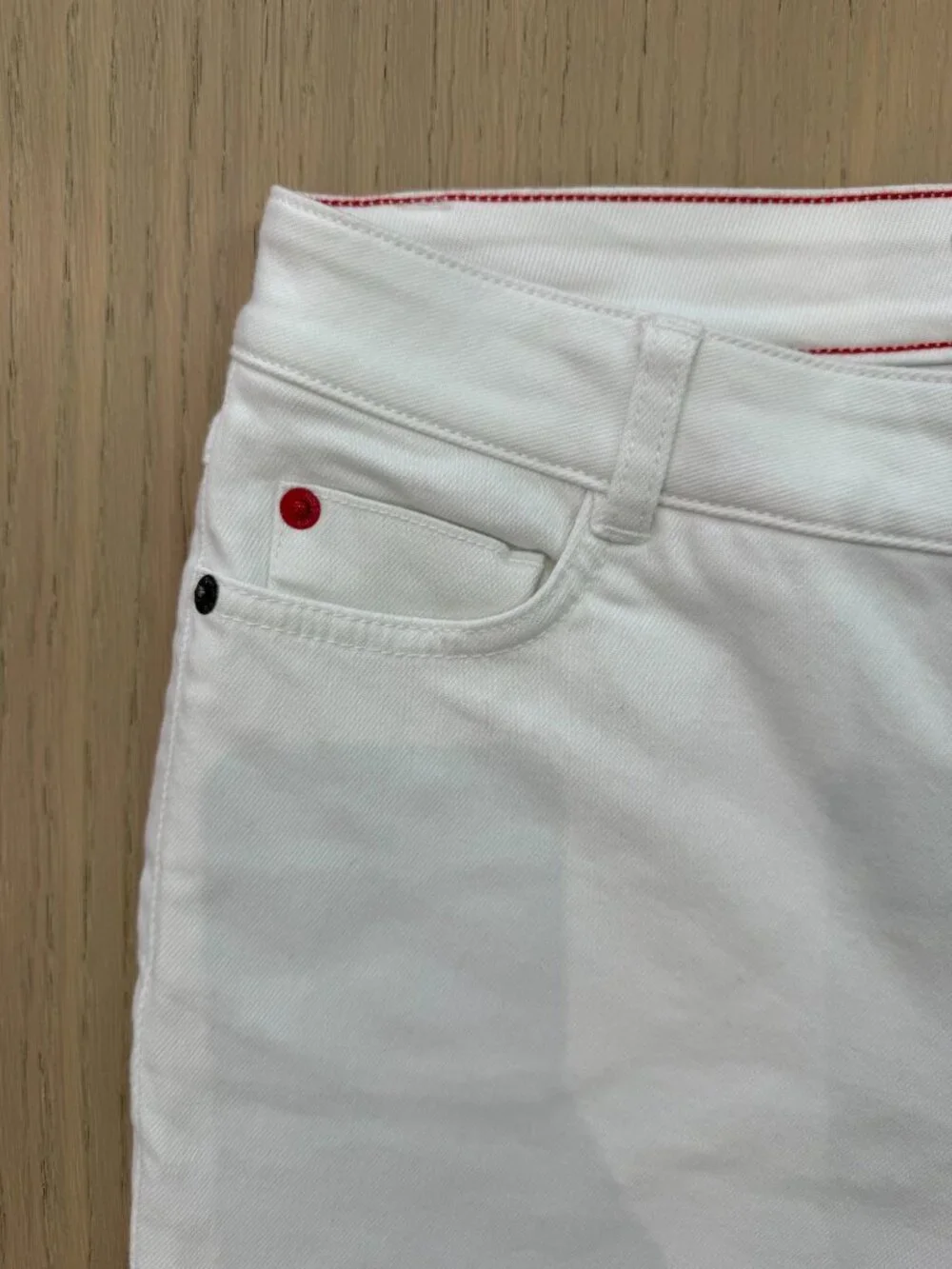 Peace Love World White Released Hem Straight Leg Jeans Distressed Size 4